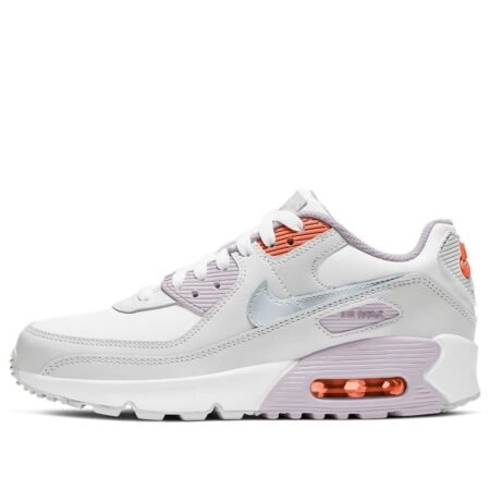 (GS) Nike Air Max 90 Leather 'White Light Violet' CD6864-111