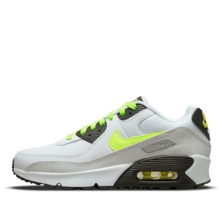 (GS) Nike Air Max 90 Leather 'White Volt' CD6864-112