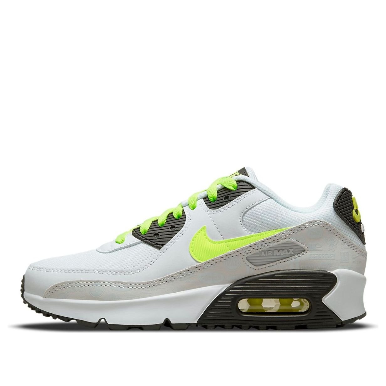 (GS) Nike Air Max 90 Leather 'White Volt' CD6864-112