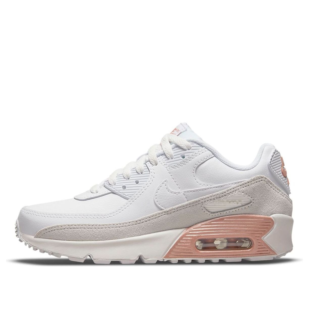 (GS) Nike Air Max 90 Leather 'White Metallic Red Bronze' CD6864-117