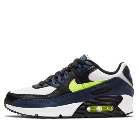 (GS) Nike Air Max 90 Leather 'Midnight Navy Volt' CD6864-401