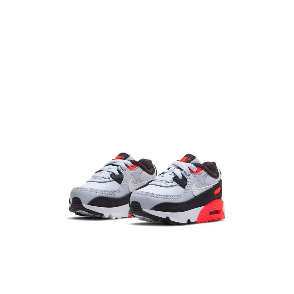 (TD) Nike Air Max 90 Running Shoes Grey/Red/Black CD6868-012 - Image 3