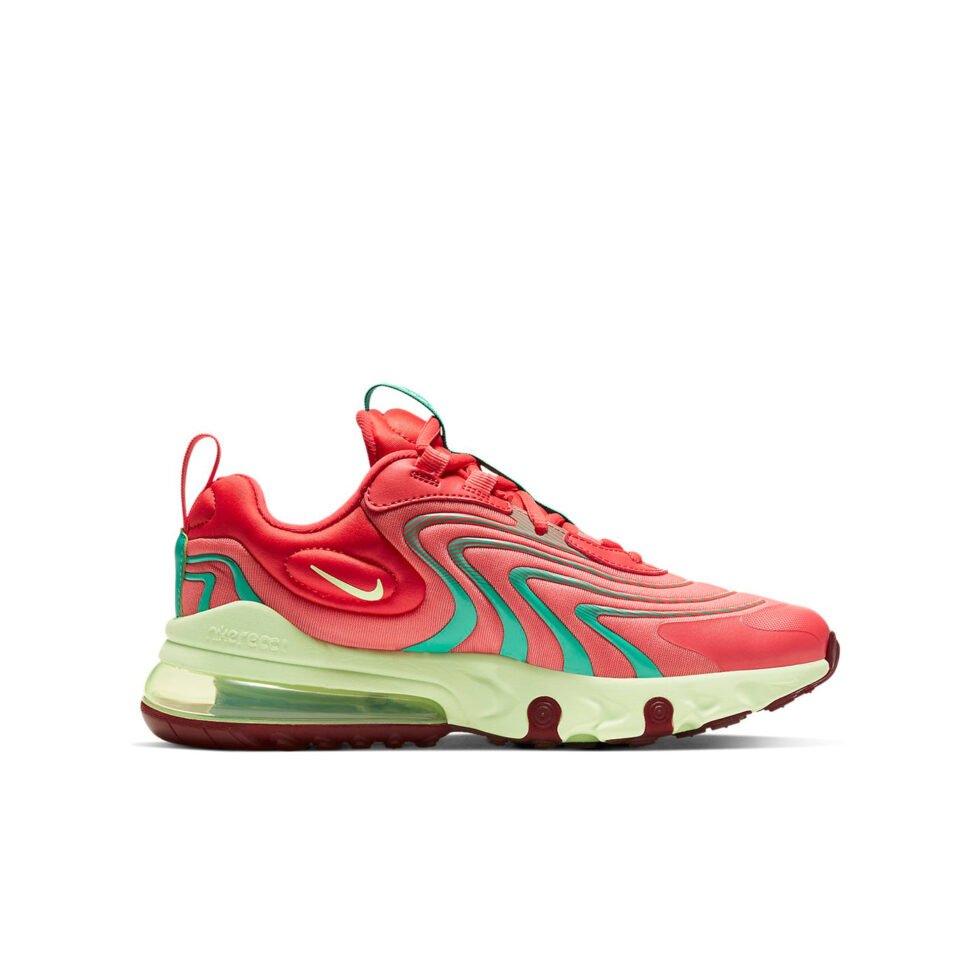 (GS) Nike Air Max 270 React ENG 'Track Red Neptune Green' CD6870-601 - Image 2