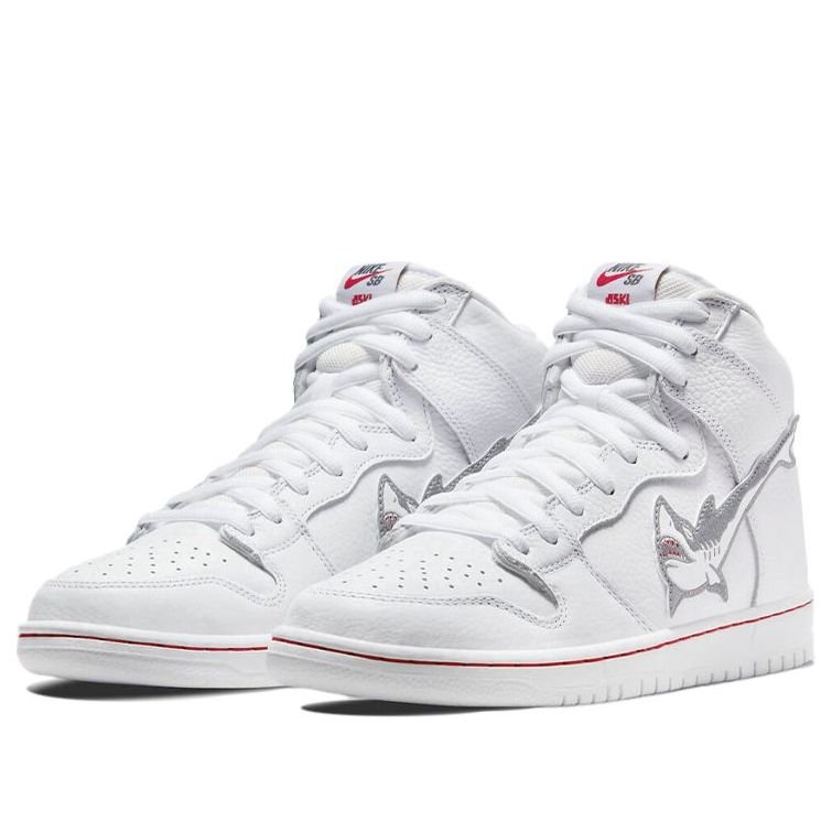 Nike x Oski SB Dunk High Shark 'White Grey' CI2692-100 - Image 4