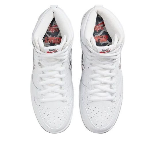 Nike x Oski SB Dunk High Shark 'White Grey' CI2692-100 - Image 5