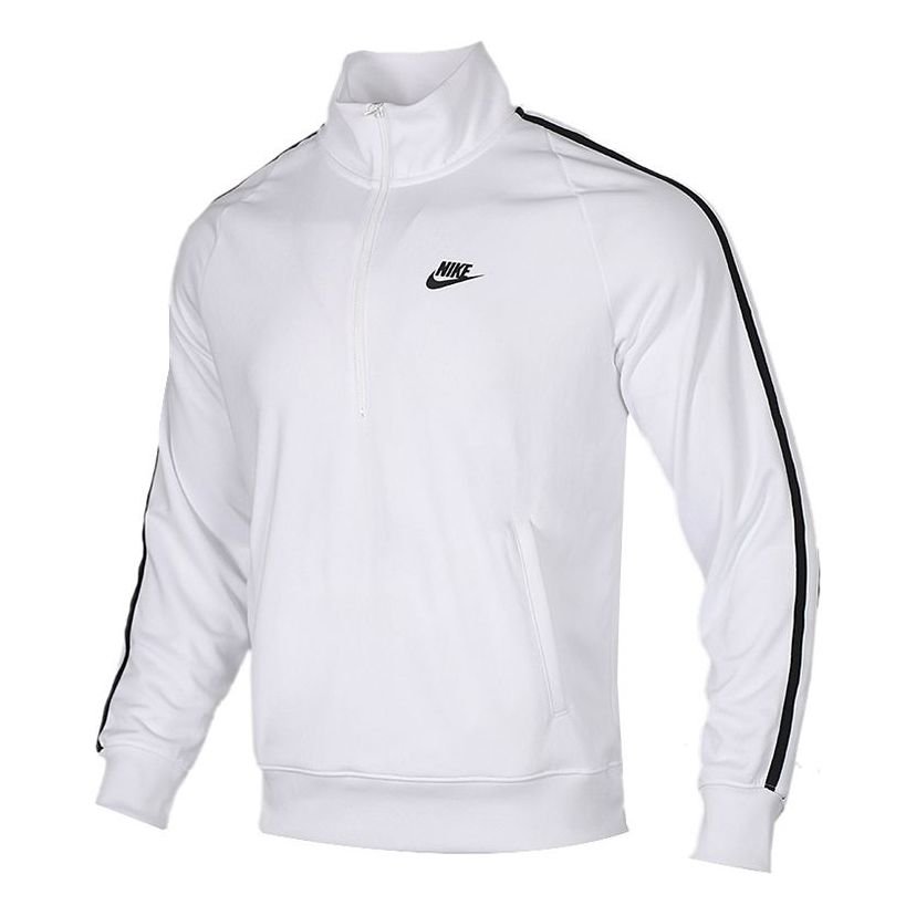 Nike Athleisure Casual Sports Running Half Zipper Pullover White CJ4393-100
