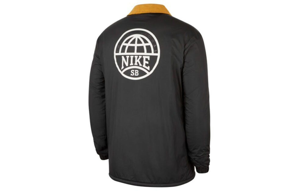 Nike SB logo Printing Fleece Lined Stay Warm corduroy Colorblock Skateboard Jacket Black CK5447-010 - Image 2