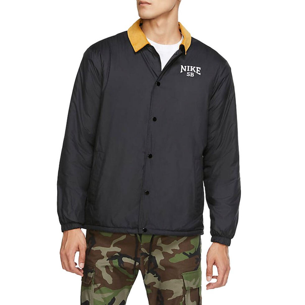 Nike SB logo Printing Fleece Lined Stay Warm corduroy Colorblock Skateboard Jacket Black CK5447-010 - Image 3