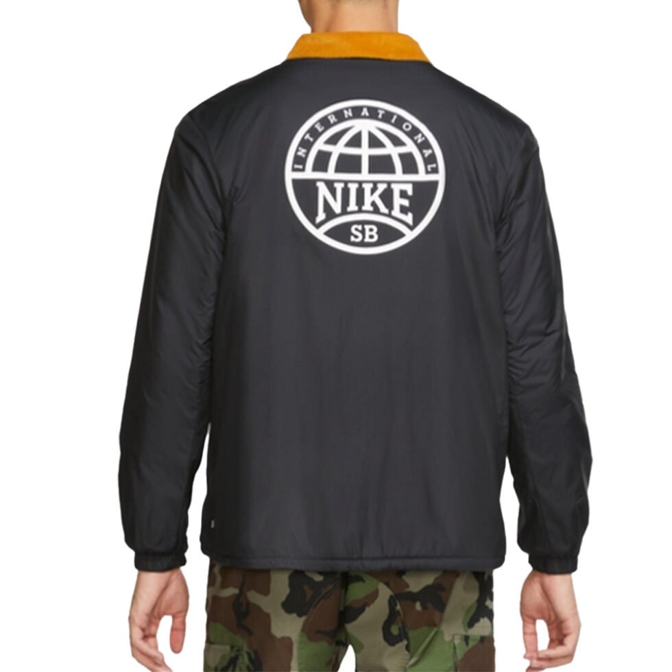 Nike SB logo Printing Fleece Lined Stay Warm corduroy Colorblock Skateboard Jacket Black CK5447-010 - Image 4