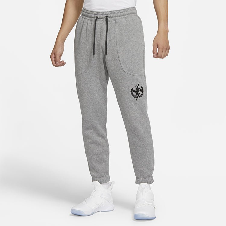 Nike LeBron Fleece Stay Warm Casual Sports Long Pants Gray CK6788-091 - Image 3
