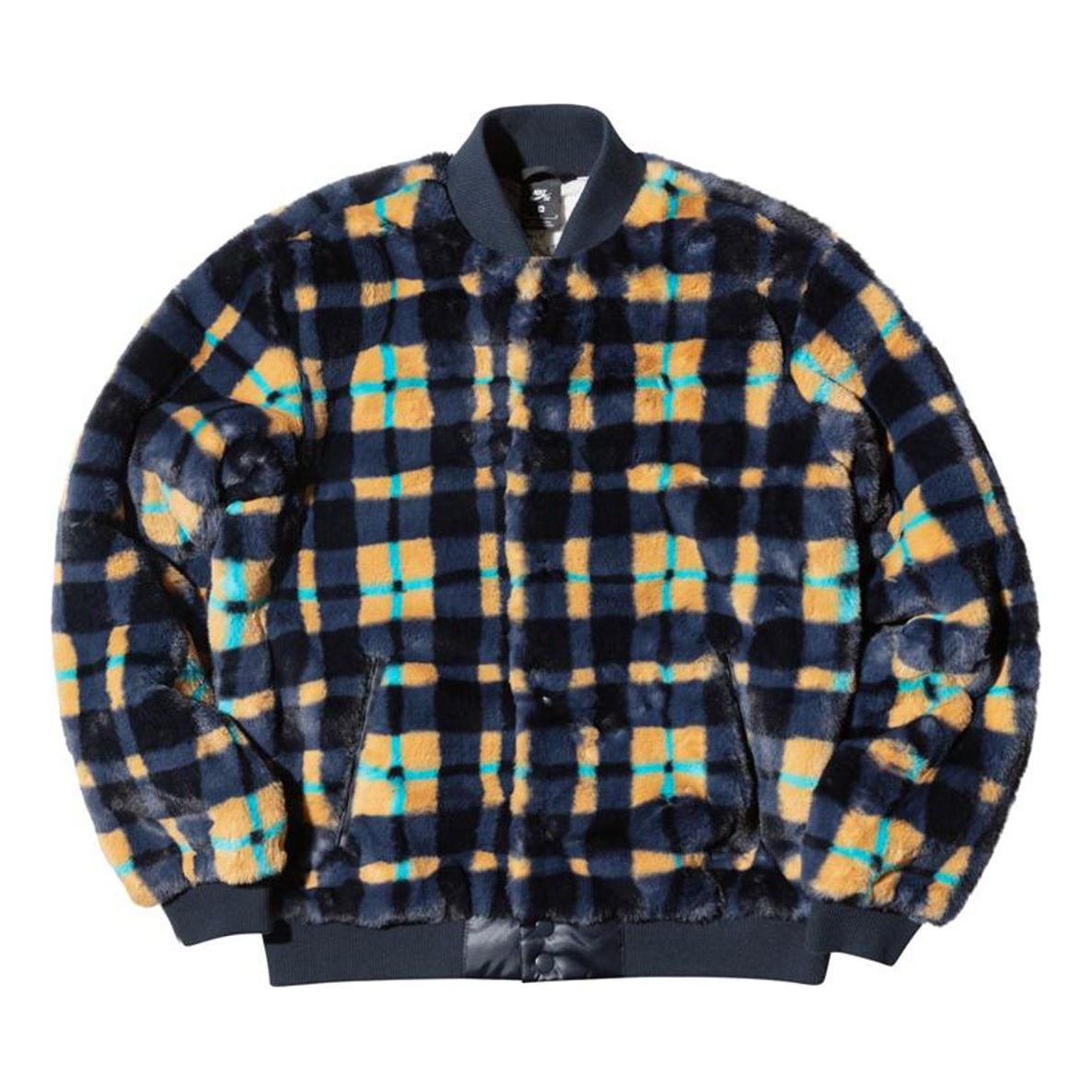 Nike SB Skateboard Dunk High x Concepts Fleece Grid Jacket Men Multi-Color Yellow CK7289-475