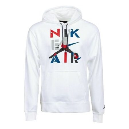 Air Jordan 4 M J Lgc Po Chest Printing Drawstring Hoodie 'White' CQ8291-100