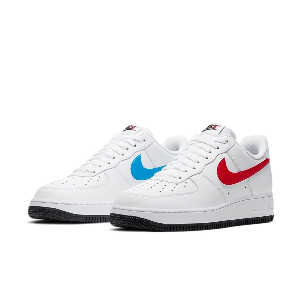 Nike Air Force 1 '07 'Mismatched Swooshes - White' CT2816-100 - Image 3