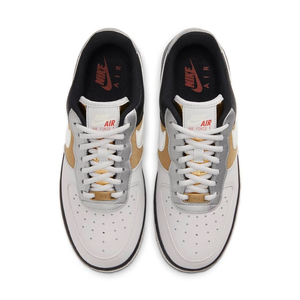 (WMNS) Nike Air Force 1 '07 'Grey Black Gold' CT3434-001 - Image 4