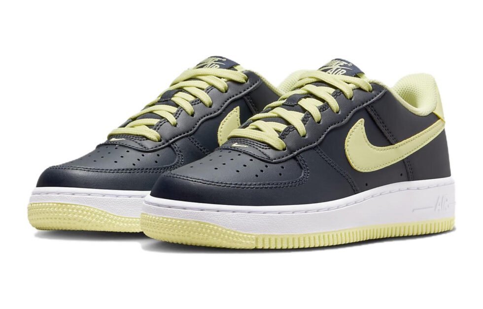 (GS) Nike Air Force 1 Low 'Dark Obsidian Lime' CT3839-400 - Image 3
