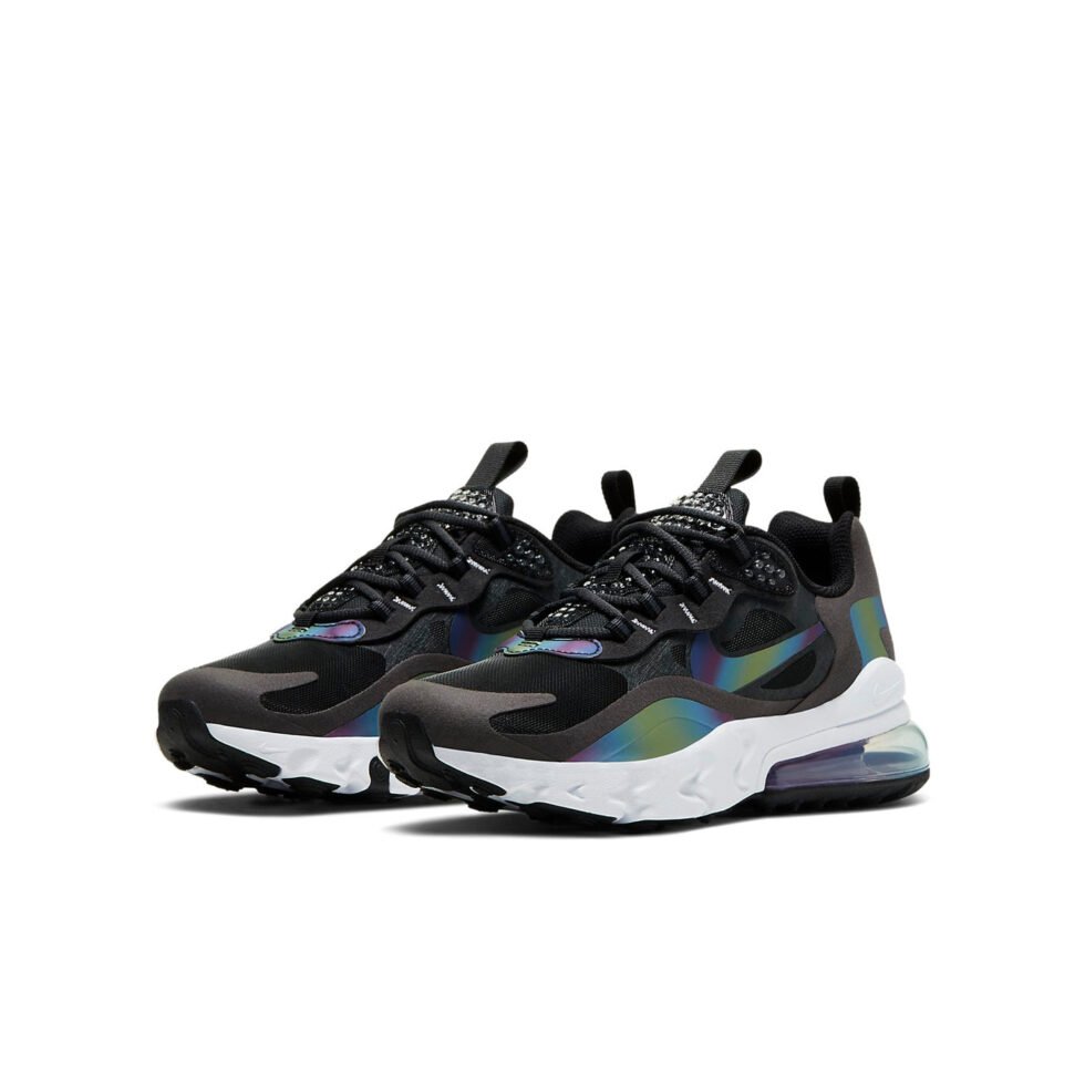 (GS) Nike Air Max 270 React 'Dark Smoke Grey Iridescent' CT9633-001 - Image 3