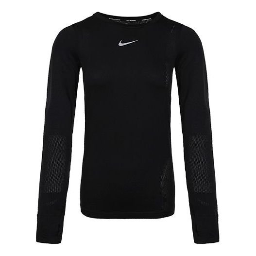 (WMNS) Nike Infinite Slim Fit Quick Dry Running Long Sleeves Black Gym Clothes CU3123-010