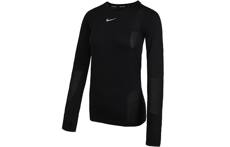 (WMNS) Nike Infinite Slim Fit Quick Dry Running Long Sleeves Black Gym Clothes CU3123-010 - Image 2