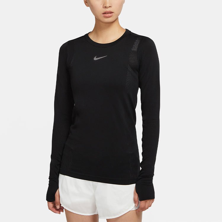 (WMNS) Nike Infinite Slim Fit Quick Dry Running Long Sleeves Black Gym Clothes CU3123-010 - Image 4