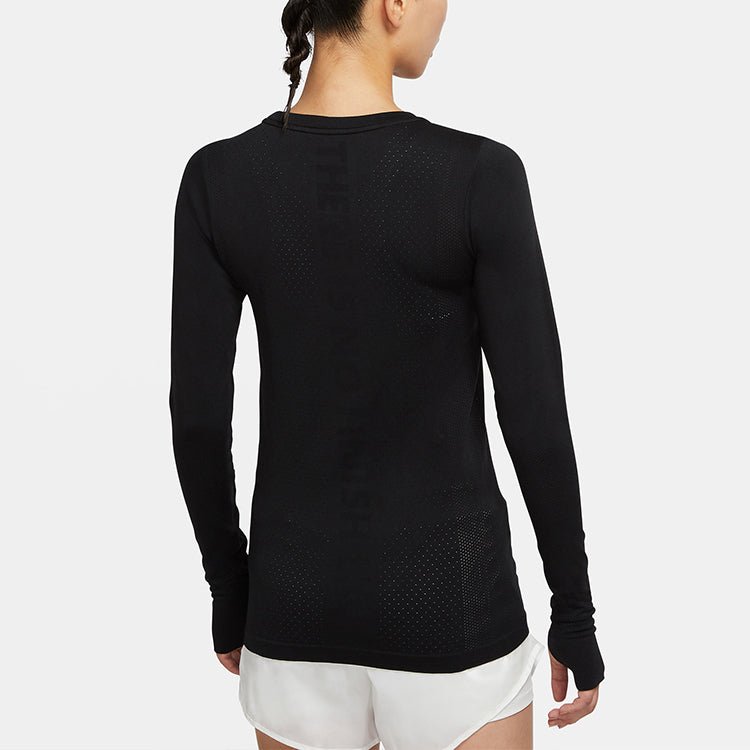 (WMNS) Nike Infinite Slim Fit Quick Dry Running Long Sleeves Black Gym Clothes CU3123-010 - Image 5