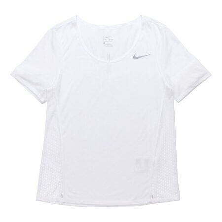 (WMNS) Nike City Sleek Dri-FIT Quick Dry Running Short Sleeve 'White' CU3235-100
