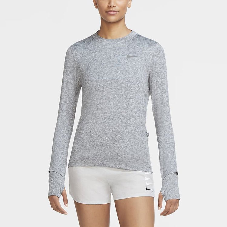 (WMNS) Nike Running Sports Round Neck Quick Dry Long Sleeves Gray T-Shirt CU3278-084 - Image 4