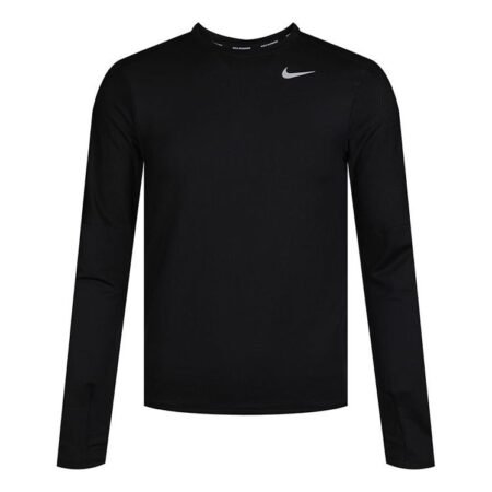 Men's Nike Dri-FIT Running Training Sports Round Neck Black Gym Clothes CU6072-010