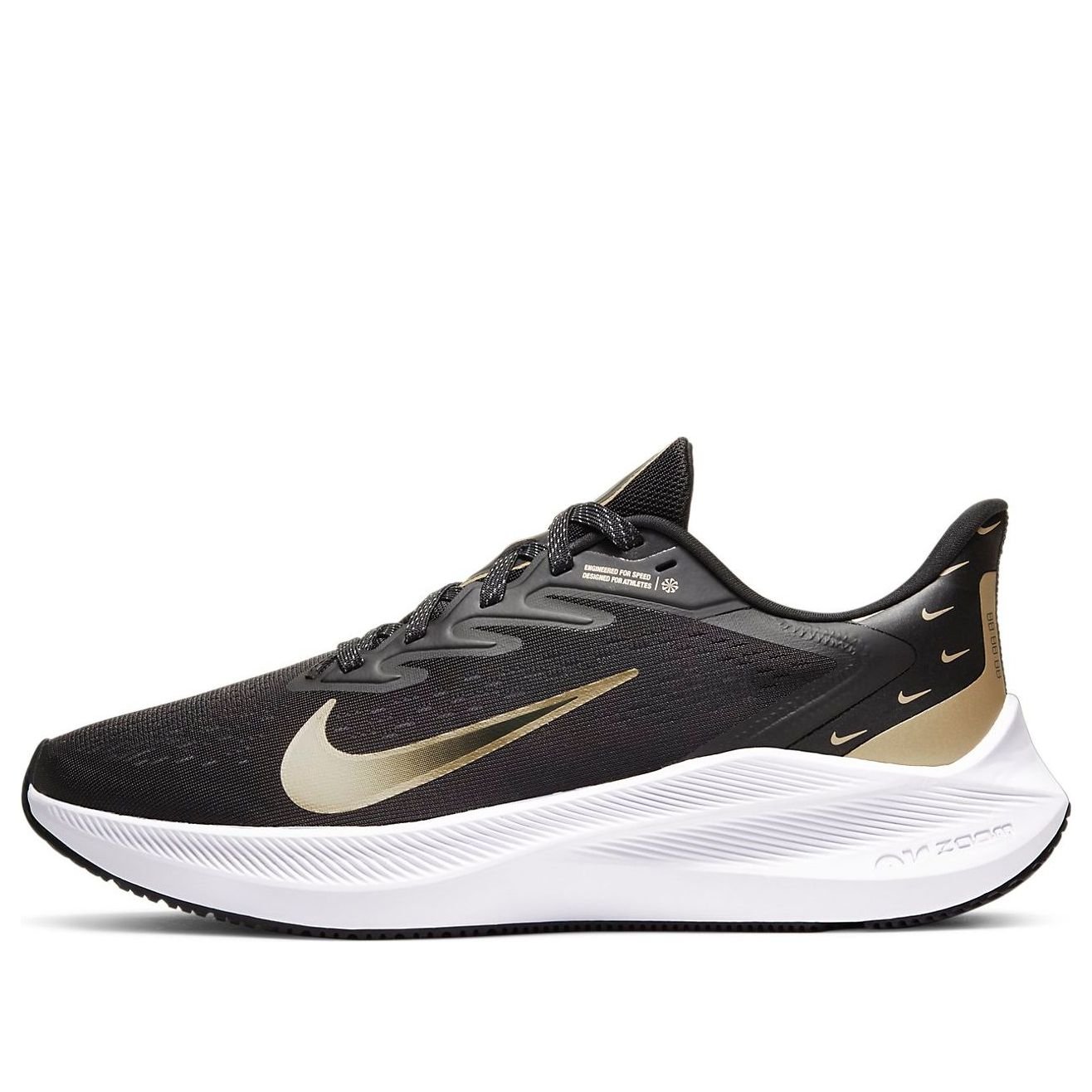 (WMNS) Nike Air Zoom Winflo 7 Premium 'Black Metallic Gold Grain' CV0140-001