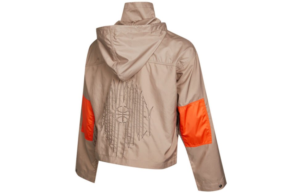 Nike KD Swoosh Embroidered Pattern Woven Basketball Jacket Khaki CV2404-245 - Image 2