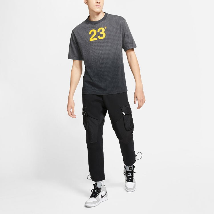 Air Jordan 23 MENS Engineered Mesh Gradient Crew Neck Sports Short Sleeve Grey CV3378-010 - Image 3