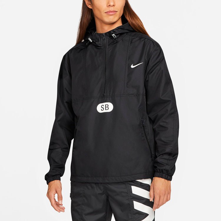 Nike MENS SB Skateboard Casual Sports Half-zipper Skate Jacket Black CV4300-010 - Image 4