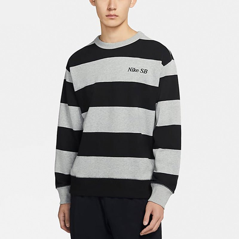 Nike MENS SB Skateboard Striped Skate Sports Crew-neck Grey Gray CV4310-063 - Image 4