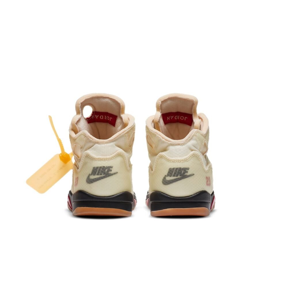 (PS) Air Jordan 5 x Off-White Retro SP 'Sail' CV4827-100 - Image 5