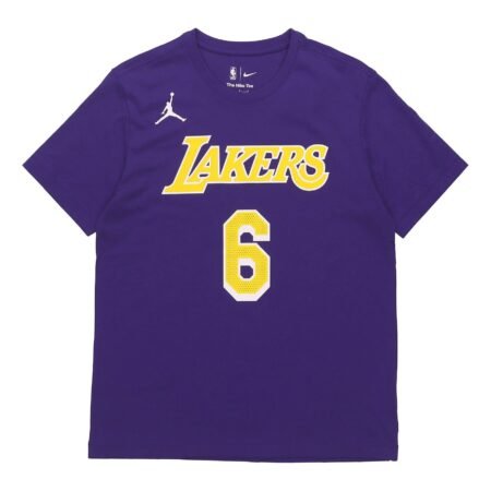 Air Jordan Los Angeles Lakers LeBron James 6 Casual Sports Basketball Short Sleeve Purple CV9987-557