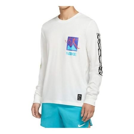 Men's Nike Dri-FIT A.I.R. Running Training Sports Long Sleeves Sail White T-Shirt CW0942-133