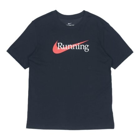 Nike Running Logo Printing Sports Short Sleeve Black CW0946-010