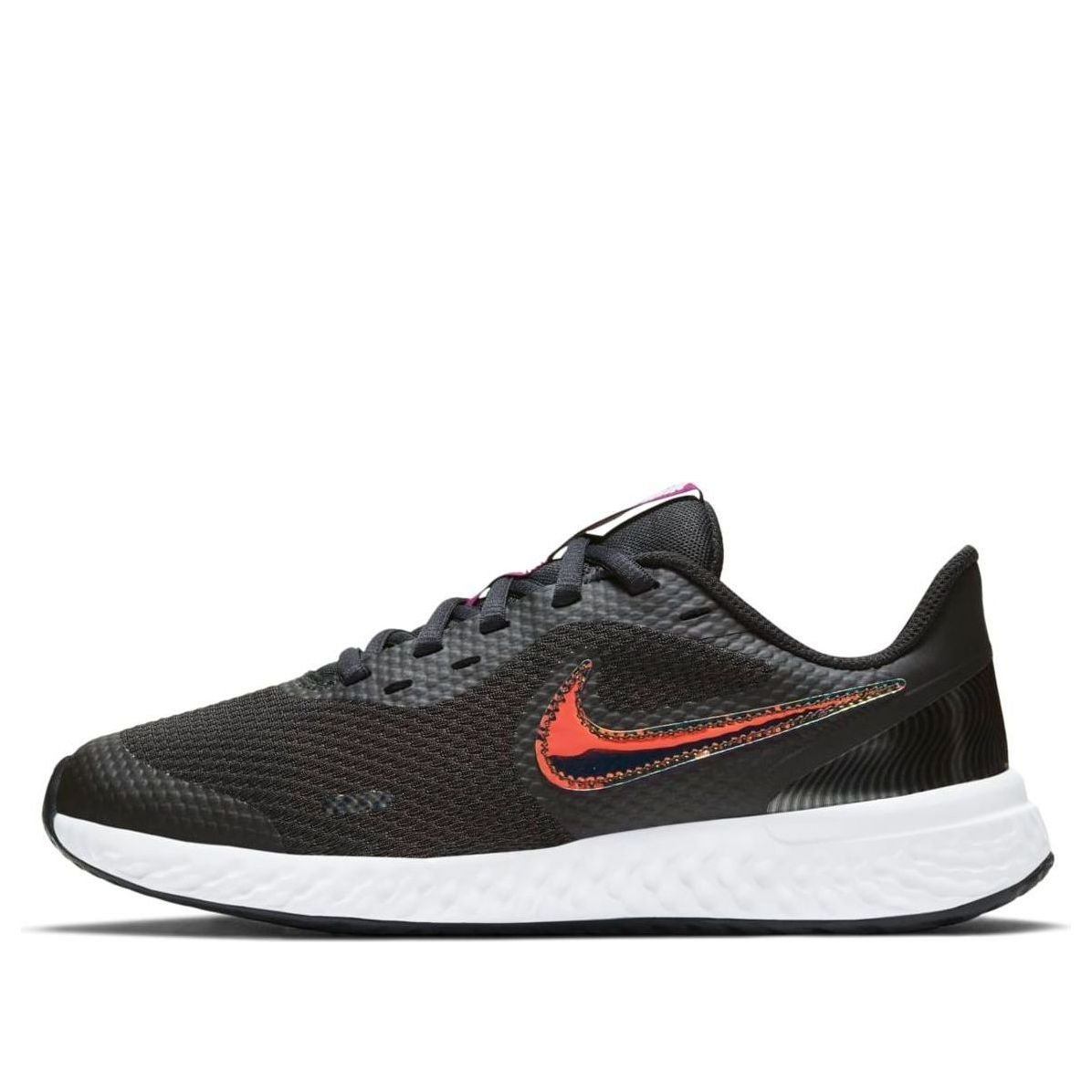 (GS) Nike Revolution 5 Power 'Black Iridescent Swoosh' CW3263-001
