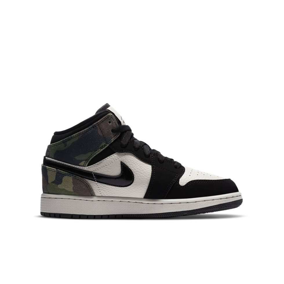 (GS) Air Jordan 1 Mid SE 'Camo' CW5550-001 - Image 2