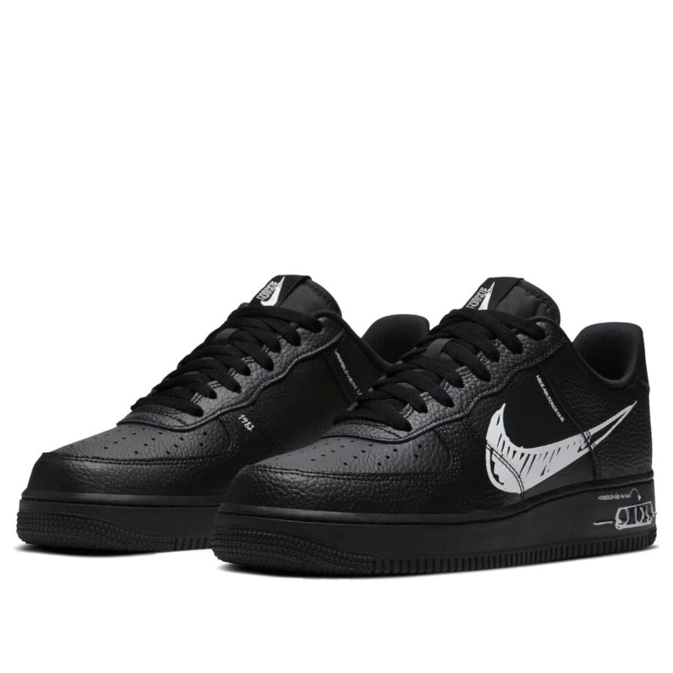 Nike Air Force 1 Low 'Sketch Black' CW7581-001 - Image 3