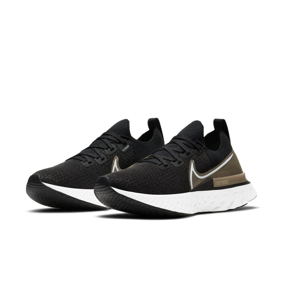 (WMNS) Nike React Infinity Run Flyknit Premium 'Black Metallic Gold Silk' CZ2861-001 - Image 3