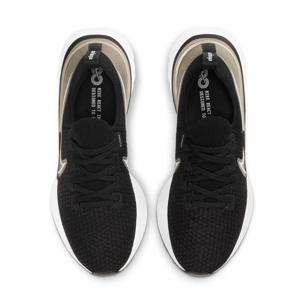 (WMNS) Nike React Infinity Run Flyknit Premium 'Black Metallic Gold Silk' CZ2861-001 - Image 4