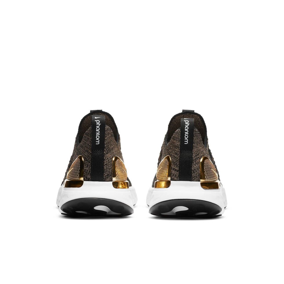 (WMNS) Nike React Phantom Run Flyknit 2 Premium 'Black Metallic Gold' CZ4830-001 - Image 5