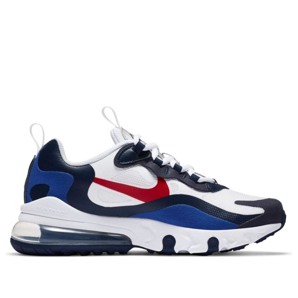 (GS) Nike Air Max 270 React 'White Midnight Navy Red' CZ5582-100 - Image 2