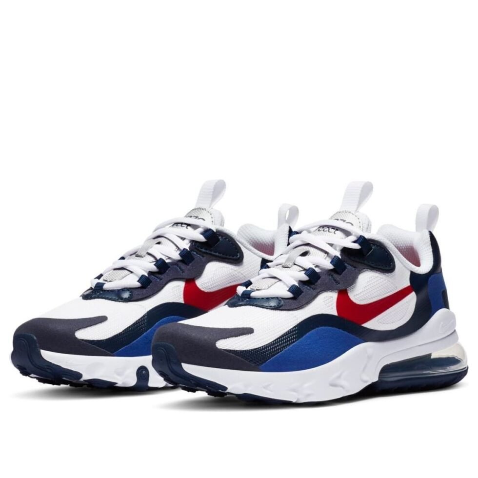(GS) Nike Air Max 270 React 'White Midnight Navy Red' CZ5582-100 - Image 6