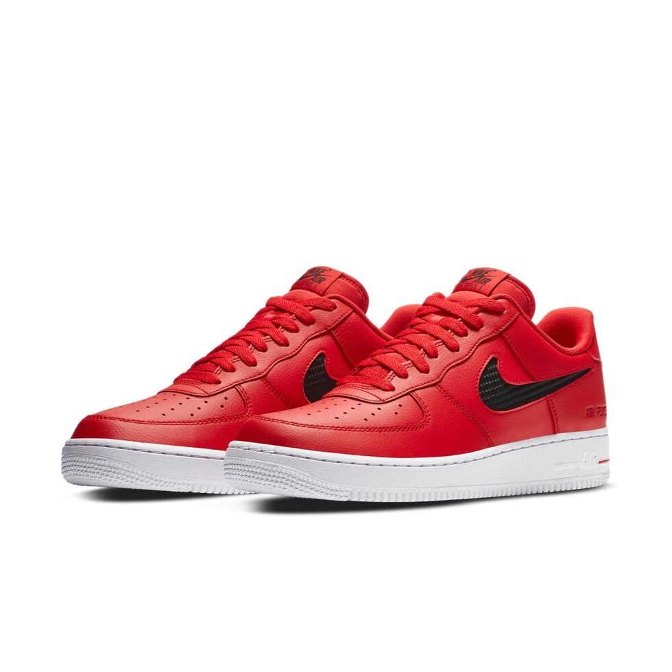 Nike Air Force 1 '07 LV8 'Cut Out Swoosh - University Red' CZ7377-600 - Image 3