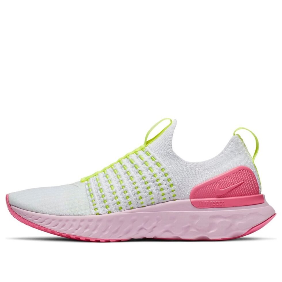 (WMNS) Nike React Phantom Run Flyknit 2 'White Volt Pink Glow' CZ7991-100