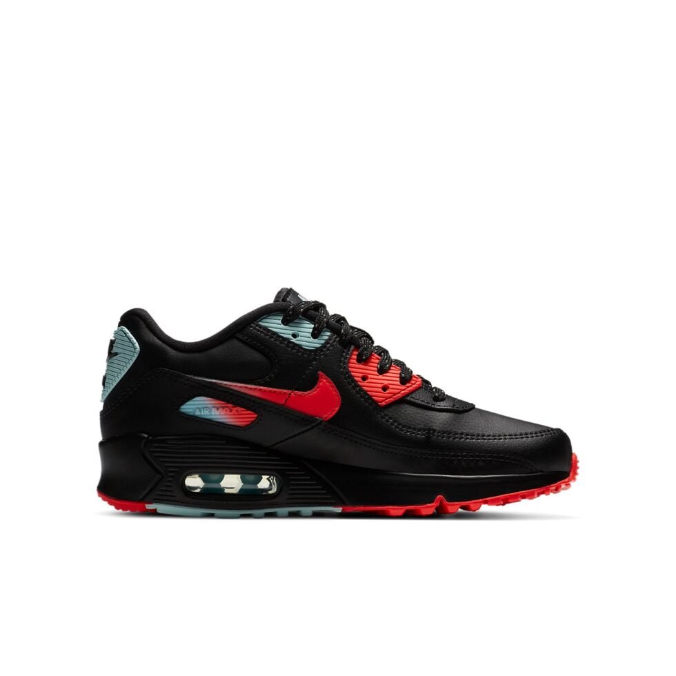 (WMNS) Nike Air Max 90 Leather 'Black Crimson Glacier Ice' CZ8144-001 - Image 2