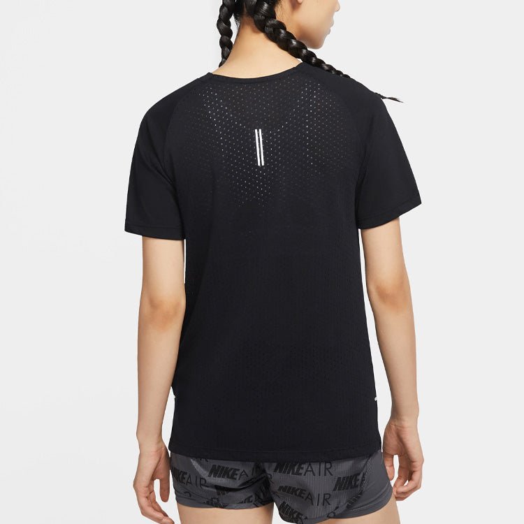 (WMNS) Nike Breathe Tailwind Dri-FIT Running Short Sleeve Black CZ8521-010 - Image 3