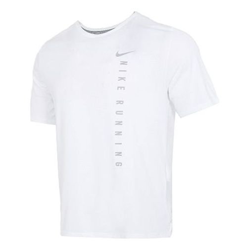 Men's Nike Running Casual Sports Breathable Short Sleeve White T-Shirt DA1316-100