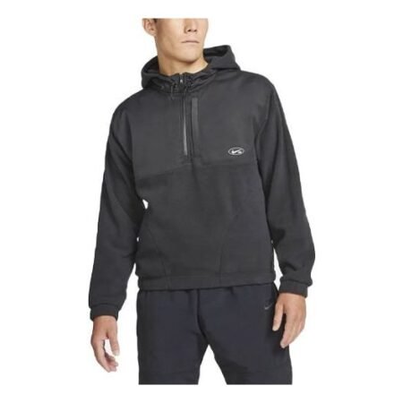 Men's Nike SB Therma-FIT Winterized Polar Fleece Splicing Skateboard Hooded Jacket Black DA4224-010